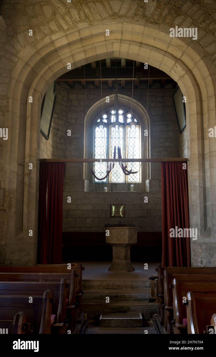 St. Michael`s and All Angels Church, Guiting Power, Gloucestershire, England, Großbritannien Stockfoto